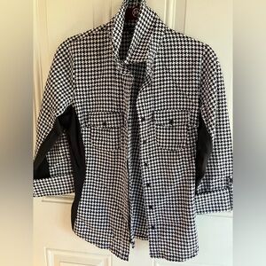 Zac & Rachel Black and White Houndstooth Blazer size PM
